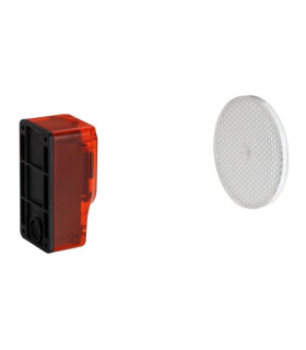 Sensor fotoeléctrico réflex 24 V CA/CC,  12 m, 4 hilos