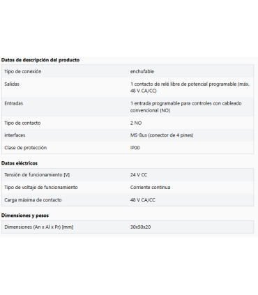 Placa de expansión EP 163 con entrada programable y relé