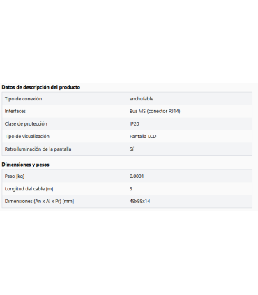 Dispositivo de programación Command 108 con LCD iluminado y cable de 3 m