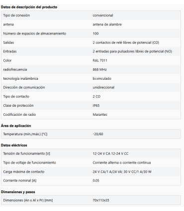 Receptor universal Digital 992 de 2 canales, IP65, 868 MHz bi-enlazado