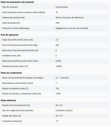 Kit Comfort 516 para puertas batientes de 2 hojas de hasta 2,5 m