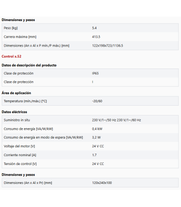 Kit Comfort 516 para puertas batientes de 2 hojas de hasta 2,5 m