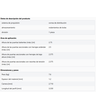 Carril de accionamiento SZ 12, 1 pieza