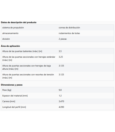 Carril de accionamiento SZ 13, 2 piezas