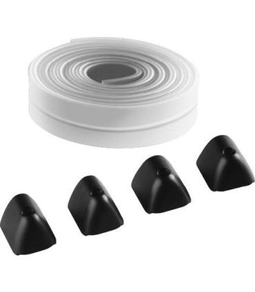 Perfil de goma PROFT4 transparente con tapas finales, 2 x 4 m