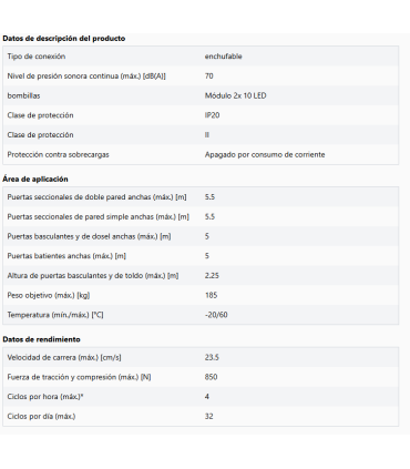 Comfort 370 Juego para puertas de garaje de hasta 185 kg