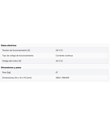 Parc PA68 Brazos de barrera de hasta 8 m