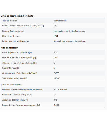Kit Comfort 515 L para puertas batientes de 2 hojas de hasta 3,5 m