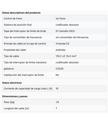 Cable G1-CS-AWG-CS320-10A-7.0