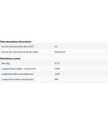 Cable en espiral de 5x0,5 mm² - 3 m