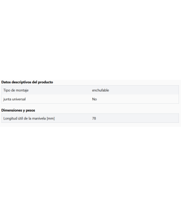 Manivela de emergencia estándar para MOTORES MDF/MTZ/KD/STA
